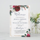 ブルゴーニュエレガントー冬の結婚式プログラム (スタンド正面)