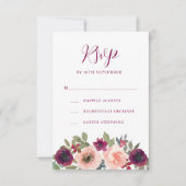 ブルゴーニュエレガントー水カラーフローラ 出欠カード (正面)