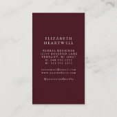 ブルゴーニュエレガントー水彩フローラモノグラム 名刺 (裏面)