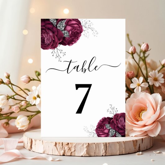 ブルゴーニュエレガントー牡丹フローラ テーブルナンバー