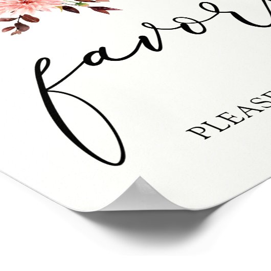 ブルゴーニュエレガントー秋のカボチャは看板を支持 ポスター (角)