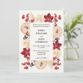 ブルゴーニュエレガントー秋フローラ結婚式招待状 招待状 (スタンド正面)