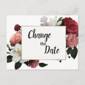 ブルゴーニュエレガントー色とピンク色の花が年代を変える ポストカード (正面)