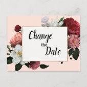 ブルゴーニュエレガントー色とピンク色の花が年代を変える ポストカード (正面)