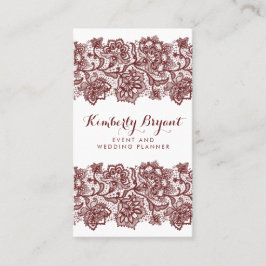ブルゴーニュエレガントー赤スタイリッシュレース 名刺
