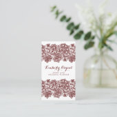 ブルゴーニュエレガントー赤スタイリッシュレース 名刺 (スタンド正面)