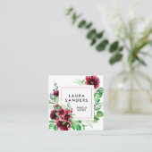 ブルゴーニュエレガントー赤フラワーメイクアップアーティスト・ビジネス 予約カード (スタンド正面)