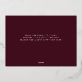 ブルゴーニュエレガントー赤メリークリスマスシルバー 箔シーズンカード (裏面)