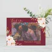 ブルゴーニュエレガントー赤面オレンジフローラ サンキューカード (スタンド正面)