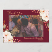 ブルゴーニュエレガントー赤面オレンジフローラ サンキューカード (正面)