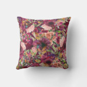 ブルゴーニュエレガントー赤面ピンクウォーター色フローラ クッション (裏面)