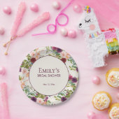 ブルゴーニュエレガントー赤面ピンクフローラブライダルシャワー ペーパープレート (パーティー)