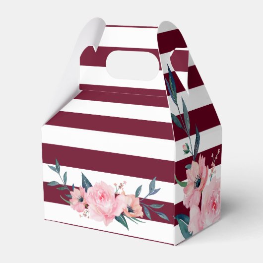 ブルゴーニュエレガントー赤面ピンクフローラ結婚ズ フェイバーボックス (裏面サイド)