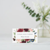 ブルゴーニュエレガントー赤面フローラフレームメイクアップアーティスト 名刺 (スタンド正面)