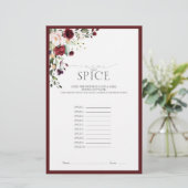 ブルゴーニュエレガントー赤面フローラブライダルシャワーゲーム (スタンド正面)