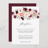 ブルゴーニュエレガントー赤面フローラ結婚披露宴 エンクロージャーカード (正面/裏面)