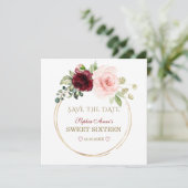 ブルゴーニュエレガントー赤面花金ゴールドSweet sixteen セーブザデート (スタンド正面)