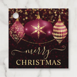 ブルゴーニュエレガントー金ゴールドオーナメントバウブルクリスマス フェイバータグ