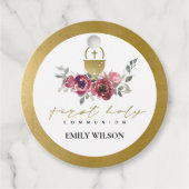 ブルゴーニュエレガントー金ゴールドフローラ初の聖餐式 フェイバータグ (正面)