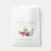 ブルゴーニュエレガントー金ゴールドフローラ初の聖餐式 フェイバーバッグ (正面)