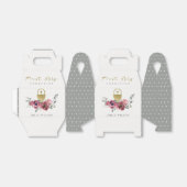 ブルゴーニュエレガントー金ゴールドフローラ初の聖餐式 フェイバーボックス (折り畳みなし)