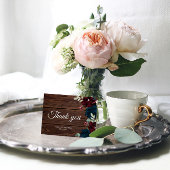 ブルゴーニュエレガントー&ネイビーブルーフラワーサンキューカード サンキューカード