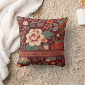 ブルゴーニュエレガントーChinoiserieフローラの花嫁 クッション (ブランケット)