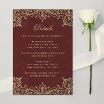 ブルゴーニュエレガント詳細ヴィンテージ結婚金ゴールド