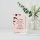 ブルゴーニュエレガント赤面ボタニカルレース詳細 エンクロージャーカード (スタンド正面)