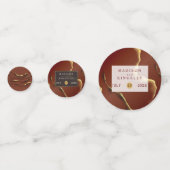 🤵ブルゴーニュエレガント金ゴールドイン抽象芸術結婚ズ コンフェッティ (正面)