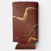 🤵ブルゴーニュエレガント金ゴールドイン抽象芸術結婚ズ スリム缶クーラー (裏面)