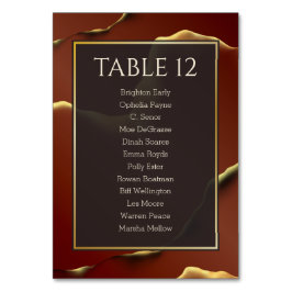 🤵ブルゴーニュエレガント金ゴールドイン抽象芸術結婚ズ テーブルナンバー