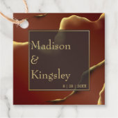 🤵ブルゴーニュエレガント金ゴールドイン抽象芸術結婚ズ フェイバータグ (正面)