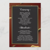 🤵ブルゴーニュエレガント金ゴールドイン抽象芸術結婚ズ プログラム (裏面)