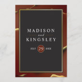 🤵ブルゴーニュエレガント金ゴールドイン抽象芸術結婚ズ プログラム (正面)