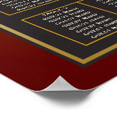 🤵ブルゴーニュエレガント金ゴールドイン抽象芸術結婚ズ ポスター (角)