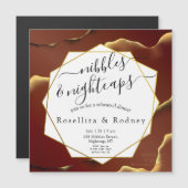 🤵ブルゴーニュエレガント金ゴールドイン抽象芸術結婚ズ マグネット招待状 (正面/裏面)