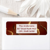 🤵ブルゴーニュエレガント金ゴールドイン抽象芸術結婚ズ ラベル (インサイチュ)