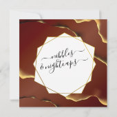 🤵ブルゴーニュエレガント金ゴールドイン抽象芸術結婚ズ 招待状 (裏面)