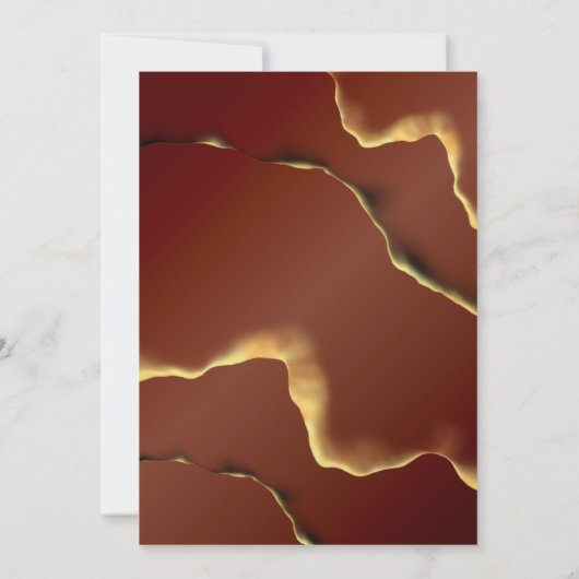 🤵ブルゴーニュエレガント金ゴールドイン抽象芸術結婚ズ 招待状 (裏面)