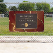 🤵ブルゴーニュエレガント金ゴールドイン抽象芸術結婚ズ 横断幕 (インサイチュ)