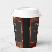 🤵ブルゴーニュエレガント金ゴールドイン抽象芸術結婚ズ 紙コップ (右)