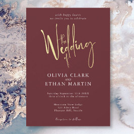 ブルゴーニュエレガント金ゴールドシンプル招待状 招待状