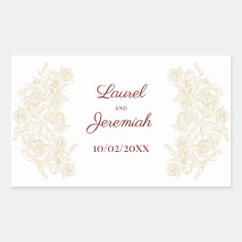 ブルゴーニュエレガント&ゴールデンバラステッカー 長方形シール