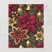 ブルゴーニュエレガント&金ゴールドポインセチアのスクラップブック紙 (正面)