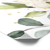 ブルゴーニュオレンジアイボリーフローラ結婚のウェルカムサイン ポスター (角)