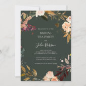 ブルゴーニュオレンジフローラ |グリーンブライダルティーパーティー 招待状 (正面)