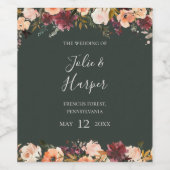 ブルゴーニュオレンジフローラ |グリーン結婚ワインラベル ワインラベル (シングルラベル)