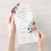 ブルゴーニュオレンジフローラ |シールして送信 オールインワン招待状 (貼ってはがせる)