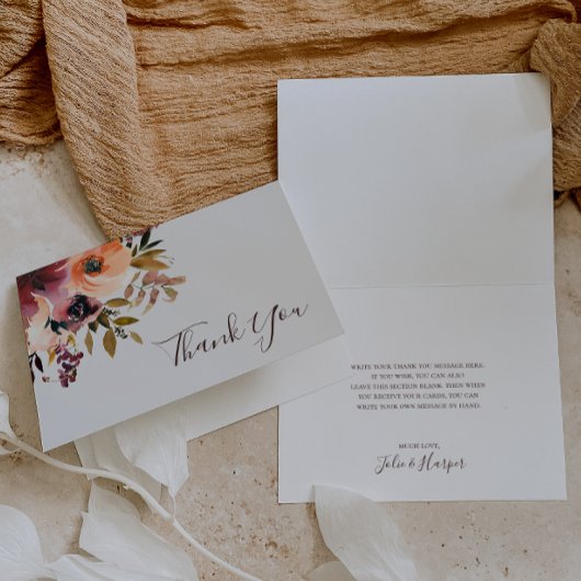 ブルゴーニュオレンジフローラ |ベージュサンキューカード サンキューカード